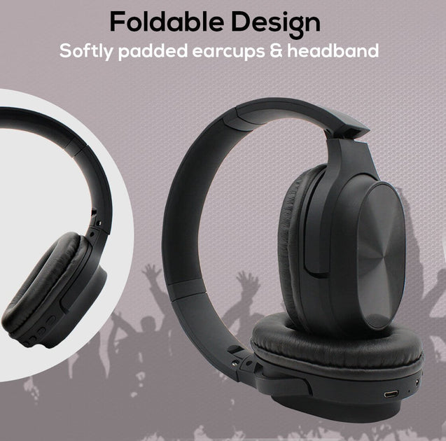 PTron Studio Pro Soundster Bluetooth Headset Stereo Wireless Headphones with Mic for All Smartphones (Black)