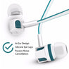 pTron HBE Melo Stereo Sound 3.5mm Audio Jack Wired Earphones with Mic - (Blue/White)