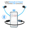 pTron Avento Classic Bluetooth 5.0 Wireless Earphones with Deep Bass & Voice Assistance (Black/Blue)