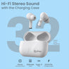 pTron Basspods P181 Truly Wireless Stereo Earbuds with 32Hrs Playtime (White)