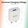pTron Volta 12W Fast Charging USB Charger with 1m 2.4A Micro USB Cable, Made in India, BIS Certified Single Port USB Wall Adapter (White)
