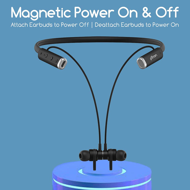 pTron Tangent Pro ENC Wireless Bluetooth 5.2 Headphones with 20Hrs Playtime, Low Latency Gaming/Music, HD Sound, Magnetic On/Off, Type-C Fast Charging, IPX4 Waterproof & Voice Assistance (Black)