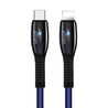 pTron Solero Evo 2.4A USB Type-C to iOS Devices Charging Cable, 480Mbps Data Sync, Strong & Durable 1.2 mUSB Cable- (Blue)