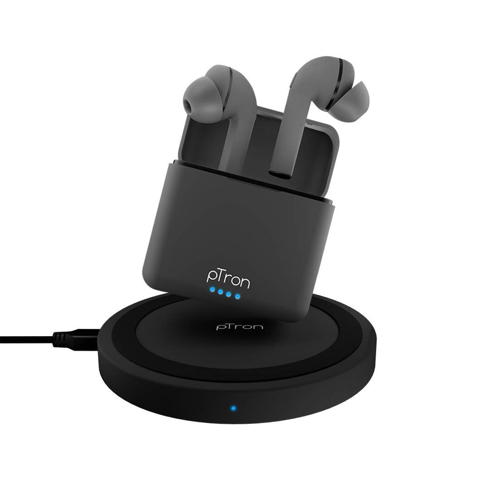 pTron Bassbuds Vista in-Ear True Wireless Bluetooth Headphones with  Free 5W Wireless Charger, Deep Bass, IPX4 Water/Sweat Resistant,Passive  Noise