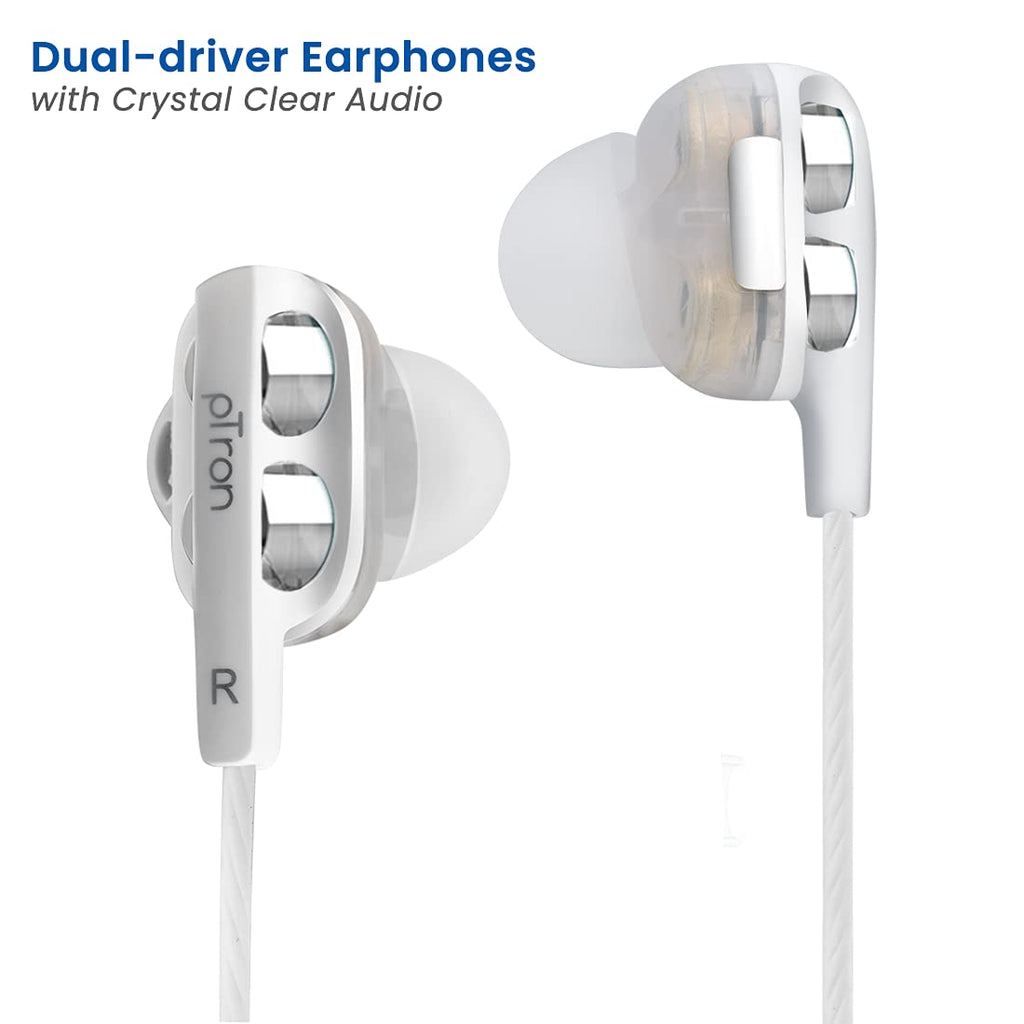 pTron Boom Ultima 4D Dual Driver in Ear Wired Headphones with