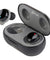 pTron Bassbuds Evo Bluetooth 5.0 Wireless Headphones, Deep Bass, Touch Control Wireless TWS Earbuds, Quick Pairing, Dual HD Mic, Passive Noise Cancelling Earphones with Voice Assistance (Black & Grey)