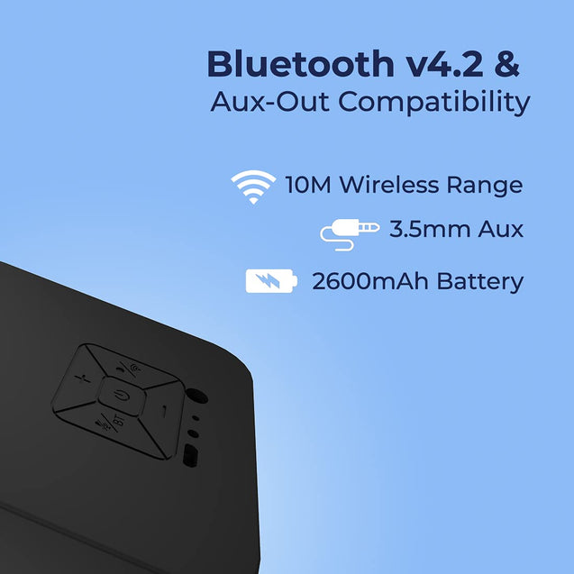 pTron Musicbot Cube Portable Alexa Built-in Smart Speaker, Immersive Audio, 6 Hours Playback, Mic Mute/Un-Mute, Noise Reduction, Echo Cancellation, Bluetooth 4.2, Aux Support & RGB LEDs (Black)
