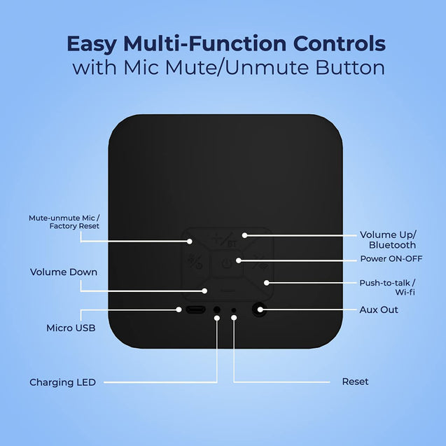 pTron Musicbot Cube Portable Alexa Built-in Smart Speaker, Immersive Audio, 6 Hours Playback, Mic Mute/Un-Mute, Noise Reduction, Echo Cancellation, Bluetooth 4.2, Aux Support & RGB LEDs (Black)