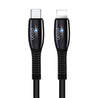 pTron Solero Evo 2.4A USB Type-C to iOS Devices Charging Cable, 480Mbps Data Sync, Strong & Durable 1.2 m Long USB Cable- (Black)