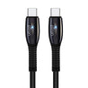 pTron Solero Plus 5.1A Superfast USB Type-C to USB Type-C Charging Cable, 480Mbps Data Sync, Strong & Durable 1.2 m USB Cable for Type-C Devices - (Black)