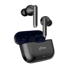 pTron Bassbuds Pixel True Wireless Bluetooth 5.1 Headphones,Deep Bass, Passive Noise Cancellation & Dual HD Mic (Black)