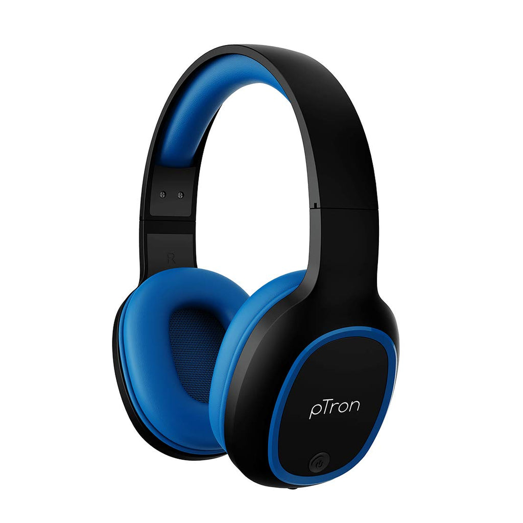 pTron Studio Over-Ear Bluetooth Wireless Headphones, Hi-Fi Sound with Deep Bass, 12Hrs Playback, Ergonomic Lightweight Wireless Headset, Soft