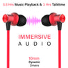 pTron Avento Classic Bluetooth 5.0 Wireless Earphones with Deep Bass & Voice Assistance (Black/Red)