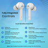 pTron Bassbuds Lite V2 Bluetooth 5.1 Wireless Headphone, IPX4 Water Resistant, Passive Noise Cancellation & Voice Assistant (White)