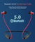 pTron Bassfest Plus Magnetic In-Ear Bluetooth 5.0 Wireless Headphones, Stereo Sound with Bass, IPX4 Water & Sweat Resistant, Voice Assistance, Ergonomic & Lightweight, Built-in Mic - (Black & Red)