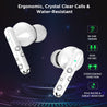pTron Bassbuds Pixel True Wireless Bluetooth 5.1 Headphones,Deep Bass, Touch Control, Passive Noise Cancellation, Dual HD Mic (White)