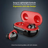 pTron Bassbuds Elite True Wireless Headphones (TWS), Bluetooth 5.0, Hi-Fi Sound with Bass, Passive Noise Cancellation & Mic - (Black & Red)