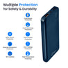 pTron Dynamo Pro 10000mAh 18W QC3.0 PD Power Bank, Made in India, Fast Charge, Type-C & Micro USB Input Ports, with 18W Type C Mini Cable for Smartphones & Other Smart Device - (Blue)