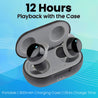 pTron Bassbuds Evo Bluetooth 5.0 Wireless Headphones, Deep Bass, Touch Control Wireless TWS Earbuds, Quick Pairing, Dual HD Mic, Passive Noise Cancelling Earphones with Voice Assistance (Black & Grey)