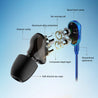 pTron Boom Lite in Ear Wired Earphones with Stereo Sound, Dual Drivers, Ergonomic & Secure-fit, 1.2M Tangle-Free Braided Cable, Gold-Plated 3.5mm Audio Jack, with Mic & Volume Control (Blue)