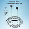 pTron Boom Lite in Ear Wired Earphones with Mic, Stereo Sound, Dual Drivers, Ergonomic & Secure-fit, 1.2M Tangle-Free Braided Cable, Gold-Plated 3.5mm Audio Jack, in-line Mic & Volume Control (Black)