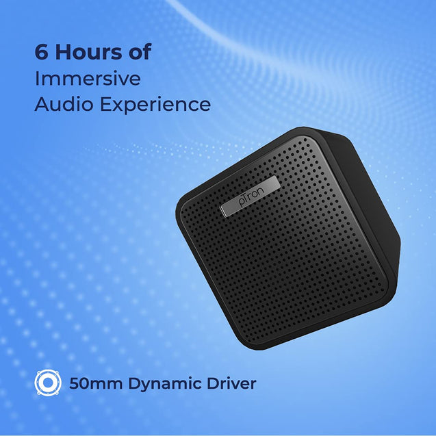 pTron Musicbot Cube Portable Alexa Built-in Smart Speaker, Immersive Audio, 6 Hours Playback, Mic Mute/Un-Mute, Noise Reduction, Echo Cancellation, Bluetooth 4.2, Aux Support & RGB LEDs (Black)