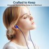 pTron Boom Lite in Ear Wired Earphones with Stereo Sound, Dual Drivers, Ergonomic & Secure-fit, 1.2M Tangle-Free Braided Cable, Gold-Plated 3.5mm Audio Jack, with Mic & Volume Control (Blue)