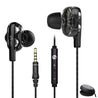 pTron Boom Ultima V2 Dual Driver, in-Ear Gaming Wired Headphones with in-line Mic, Volume Control, Passive Noise Cancelling Boom 3 Earphones with 3.5mm Audio Jack & 1.2M Tangle-Free Cable - (Black)
