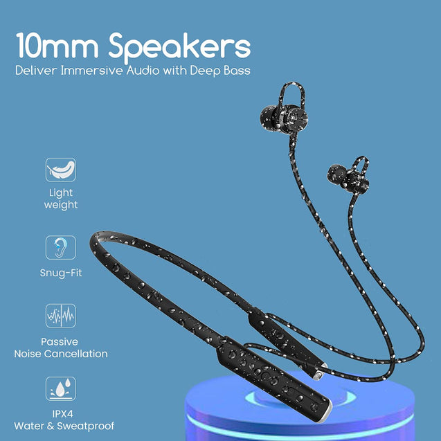 pTron Tangent Pro ENC Wireless Bluetooth 5.2 Headphones with 20Hrs Playtime, Low Latency Gaming/Music, HD Sound, Magnetic On/Off, Type-C Fast Charging, IPX4 Waterproof & Voice Assistance (Black)