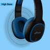 pTron Studio Over-Ear Bluetooth 5.0 Wireless Headphones, Hi-Fi Sound with Deep Bass, 12Hrs Playback, Ergonomic & Lightweight Wireless Headset, Soft Cushions Earpads, Aux Port & Mic - (Blue)