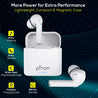 pTron Bassbuds Vista In-Ear True Wireless Bluetooth 5.1 Headphones with Free 5W Wireless Charger, Deep Bass, IPX4 Water/Sweat Resistant, Passive Noise Cancelling Earphone with Built-in HD Mic- (White)