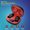 pTron Bassbuds Pro (New) True Wireless Bluetooth 5.1 Headphones with Deep Bass, Touch Control Earbuds, IPX4 Water/Sweat Resistance, Digital Display Case, Earphones with Built-in Mic - (Black & Red)