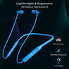 pTron Tangent Evo with 14Hrs Playback, Bluetooth 5.0 Wireless Headphones with Deep Bass, IPX4 Water Resistance, Ergonomic & Snug-fit, Voice Assistance, Magnetic Earbuds & Built-in HD Mic (Blue)