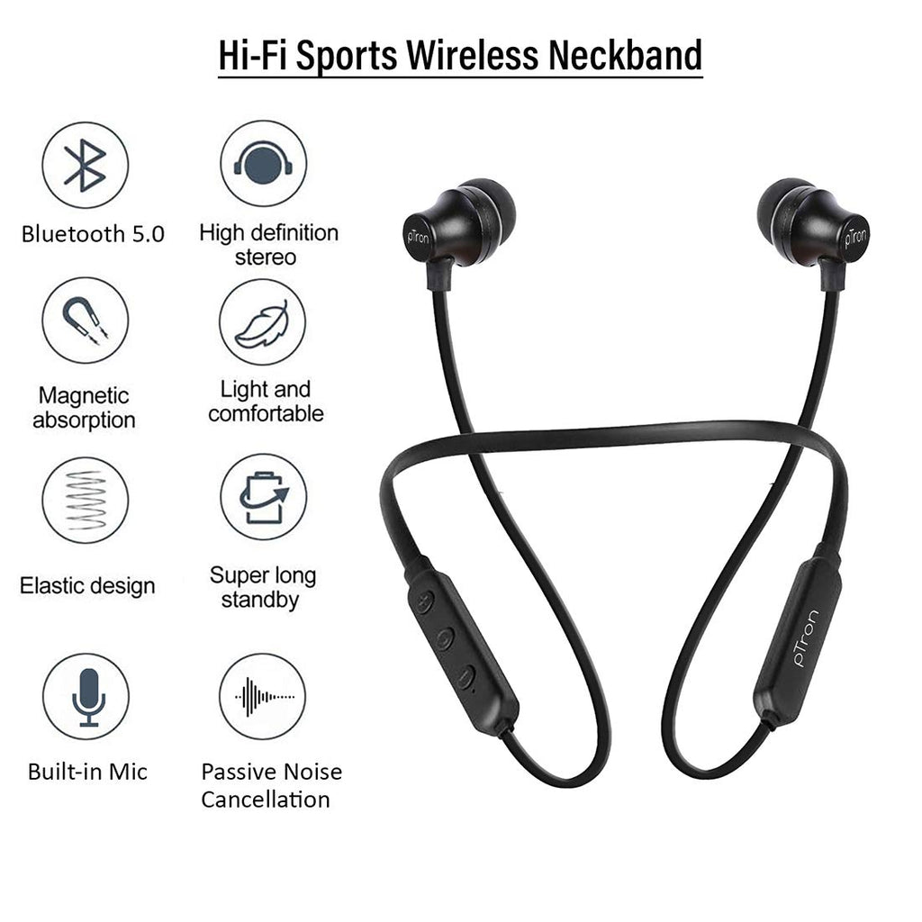 pTron Tangent Lite Bluetooth 5.0 Wireless Headphones with Hi Fi Stereo pTron India