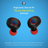 PTron Bassbuds Jets Bluetooth Truly Wireless In-Ear Headphone With Mic (Black and Red)