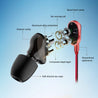 pTron Boom Lite in Ear Wired Earphones with Stereo Sound, Dual Drivers, Ergonomic & Secure-fit, 1.2M Tangle-Free Braided Cable, Gold-Plated 3.5mm Audio Jack, with Mic & Volume Control (Red)