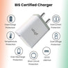 pTron Volta Elite QC3.0 18W USB Smart Charger, Made in India, BIS Certified, Auto-detect Technology, Fast Charging Power Adaptor Without Cable for All iOS & Android Devices (White & Grey)