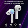 pTron Bassbuds Lite V2 Bluetooth 5.1 Wireless Headphone, IPX4 Water Resistant, Passive Noise Cancellation & Voice Assistant (White)
