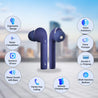 PTron Bassbuds Lite in-Ear True Wireless Bluetooth 5.0 Headphones with Hi-Fi Deep Bass with Built-in Mic - (Blue)