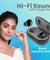 pTron Bassbuds Evo Bluetooth 5.0 Wireless Headphones, Deep Bass, Touch Control Wireless TWS Earbuds, Quick Pairing, Dual HD Mic, Passive Noise Cancelling Earphones with Voice Assistance (Black & Grey)