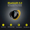 pTron Bassbuds Elite True Wireless Headphones (TWS), Bluetooth 5.0, Hi-Fi Sound with Bass, Auto Pairing, Passive Noise Cancellation, Voice Assistance, 12Hrs Playtime with Case & Mic - (Black & Yellow)