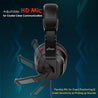 pTron Studio Lite Stereo Sound Wired Over Ear Headphones with Mic, Ergonomic Headset, Adjustable Mic & Integrated Volume Control, 3.5mm Aux Jack & 1.3 Meter Tangle-Free Cord (Black/Red)