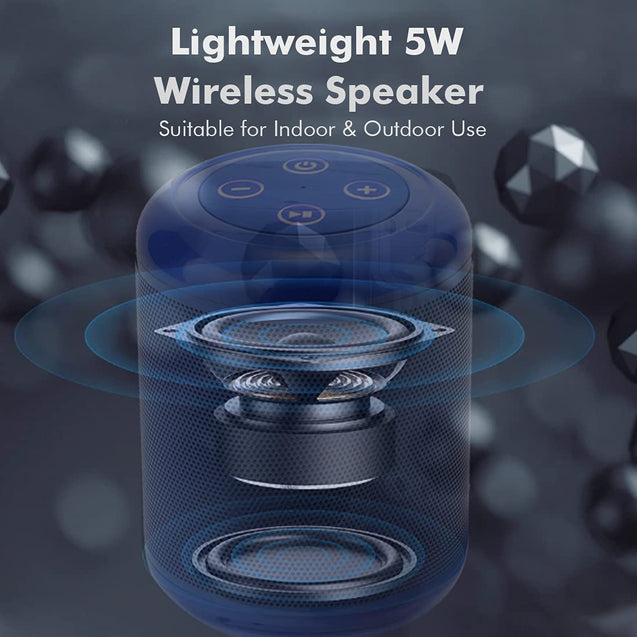 pTron Quinto 5W Wireless Bluetooth 5.0 Speaker with Dynamic Sound, 6Hrs Playtime, Mini Outdoor Speaker with 3.5mm Aux/Micro SD/USB Drive Slots, Built-in Mic, Full Music & Call Controls (Blue)