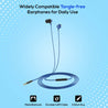 pTron Pride Lite HBE (High Bass Earphones) in-Ear Wired Headphones with in-line Mic, 10mm Powerful Driver for Stereo Audio, Noise Cancelling Headset with 1.2m Tangle-Free Cable & 3.5mm Aux - (Blue)