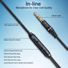 pTron Boom Lite in Ear Wired Earphones with Mic, Stereo Sound, Dual Drivers, Ergonomic & Secure-fit, 1.2M Tangle-Free Braided Cable, Gold-Plated 3.5mm Audio Jack, in-line Mic & Volume Control (Black)