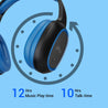 pTron Studio Over-Ear Bluetooth 5.0 Wireless Headphones, Hi-Fi Sound with Deep Bass, 12Hrs Playback, Ergonomic & Lightweight Wireless Headset, Soft Cushions Earpads, Aux Port & Mic - (Blue)