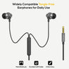 pTron Pride Lite HBE (High Bass Earphones) in-Ear Wired Headphones with in-line Mic, 10mm Powerful Driver for Stereo Audio, Noise Cancelling Headset with 1.2m Tangle-Free Cable & 3.5mm Aux - (Gray)