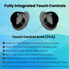 pTron Bassbuds Evo Bluetooth 5.0 Wireless Headphones, Deep Bass, Touch Control Wireless TWS Earbuds, Quick Pairing, Dual HD Mic, Passive Noise Cancelling Earphones with Voice Assistance (Black & Grey)