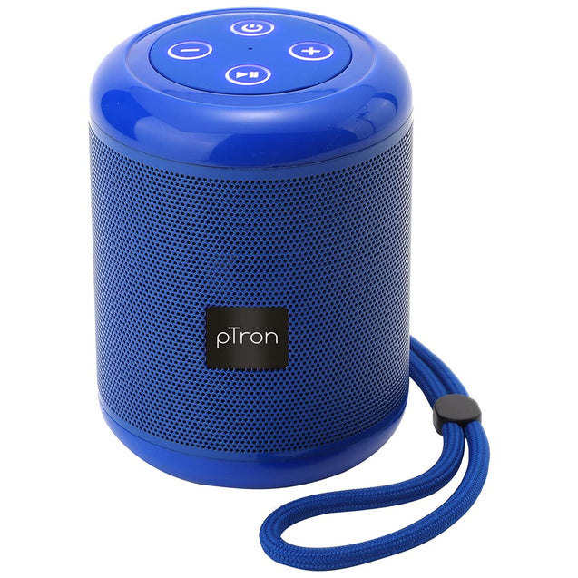 pTron Quinto 5W Wireless Bluetooth 5.0 Speaker with Dynamic Sound, 6Hrs Playtime, Mini Outdoor Speaker with 3.5mm Aux/Micro SD/USB Drive Slots, Built-in Mic, Full Music & Call Controls (Blue)