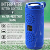 pTron Quinto Evo 8W Wireless Bluetooth 5.0 Speaker with 12Hrs Playtime, Outdoor Speaker with 3.5mm Aux/Micro SD Card/USB Drive Slots, Built-in Mic, Fully Integrated Music & Call Controls (Blue)